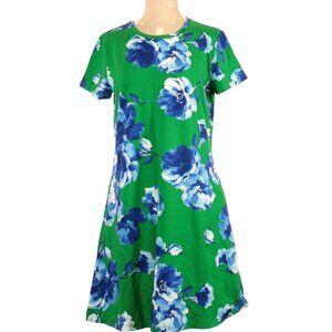 Isaac Mizrahi LIVE! Dress w/ Pockets, Blue/Green Pattern, Short Sleeve, XXS